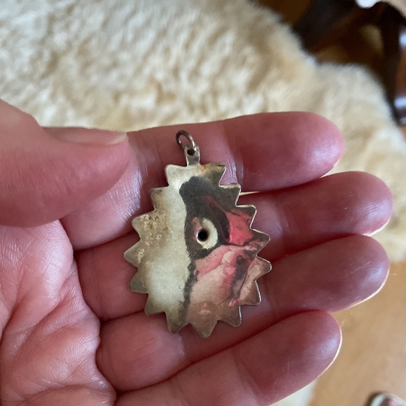 Vintage Sterling silver 925/Gold plate Center Oval Pendant - Picture 4 of 8